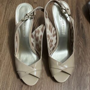 Christian Siriano Beige Slingback Heels